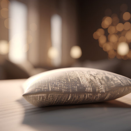 Comfortable pillow on a bed in a hotel room. 3d renderingの素材