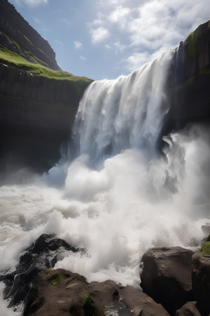 Gullfoss waterfall, Iceland, Europe. Long exposure.の素材