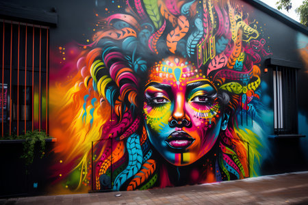 Mural art at East Williamsburg in Brooklyn. Outdoor art gallery known as the Bushwick Collective has most diverse collection of street art in Brooklynの素材