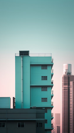 Modern apartment buildings. Skyscrapers and buildings. 3d renderの素材
