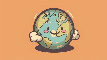 Easter egg with happy face. Cute cartoon style. Vector illustration.の素材