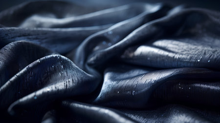close up of blue silk fabric, studio shot, shallow DOFの素材