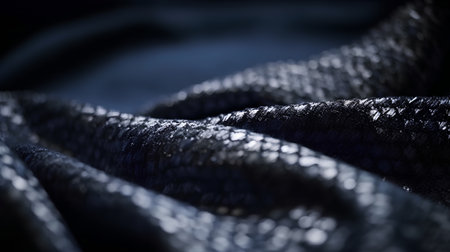 black fabric with a pattern of small beads close-up macro photoの素材