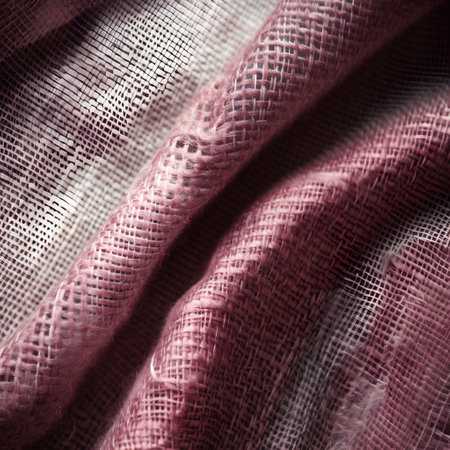 closeup of pink fabric texture background, macro photo with selective focusの素材