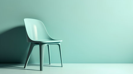 Modern blue chair on a turquoise background. 3d renderingの素材