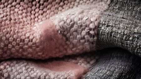 Close up of woolen clothes. Selective focus. Toned.の素材