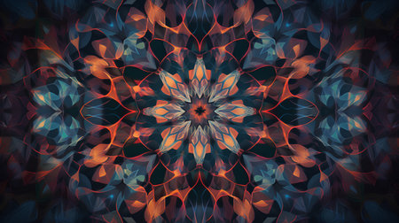 Abstract fractal mandala. Psychedelic digital art. 3D rendering.の素材