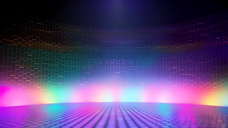 abstract colorful background with dots and light effects, digitally generated imageの素材