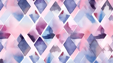 Watercolor seamless pattern. Hand-drawn abstract background with triangles.の素材