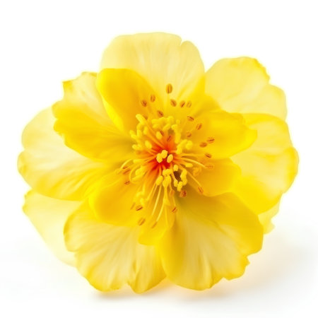 Yellow flower isolated on a white background. Studio shot. Shallow DOF.の素材