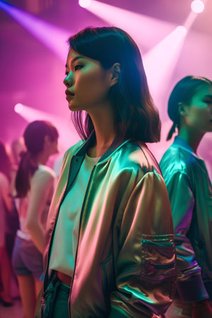 A model walks the runway at the Ukrainian Fashion Week in Kiev, Ukraine.の素材