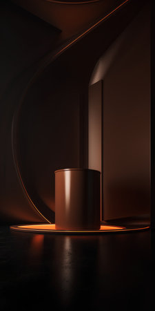 3d rendering, abstract geometric forms, podium for display your products.の素材