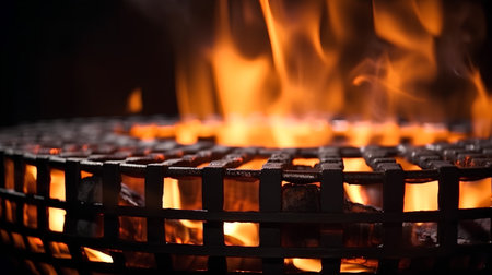 Close-up of a fire in a fireplace. Shallow depth of fieldの素材