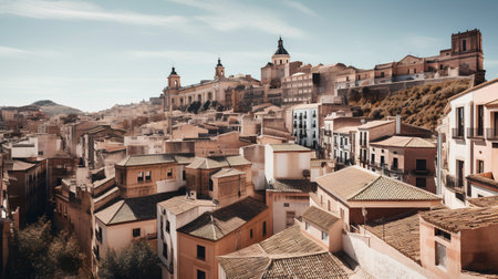 Panoramic view of the old city of Toledo, Spain.の素材
