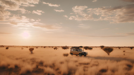 Harvesting in the Kalahari desert, South Africa.の素材