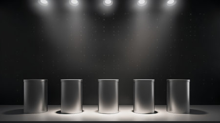 Empty stage background with spotlights, 3d render. Stage backdropの素材