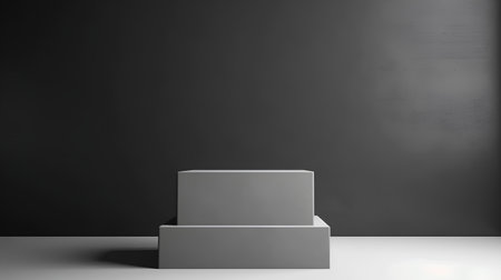 Black podium on a black background, 3d render, mock upの素材