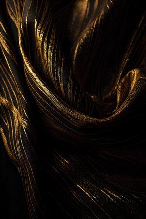 Texture, background, pattern, silk fabric, black with gold stripes, beautiful photo digital pictureの素材