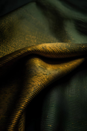 Texture, background, pattern, sensation, cambric - very thin translucent soft mercerized fabric, yellow-green-brownの素材