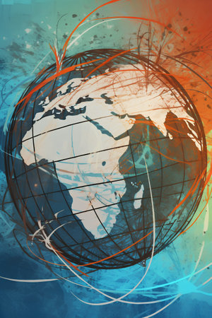 abstract grunge background with earth globe, eps10 vectorの素材