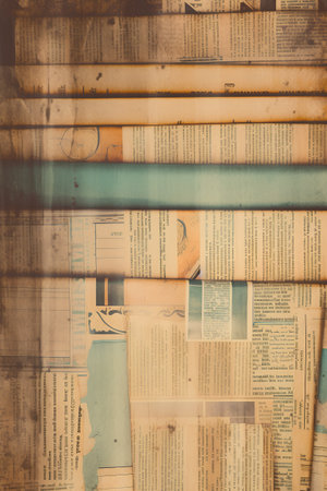 Vintage background with old books and retro design elements. Old paper texture.の素材