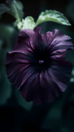 Beautiful purple hibiscus flower on dark background, selective focusの素材