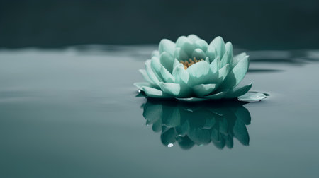 Beautiful water lily on the water surface. Selective focus.の素材