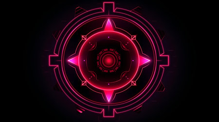 Futuristic HUD element on a dark background. Vector illustration.の素材