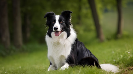 Portrait of border collie dog living in belgium.の素材