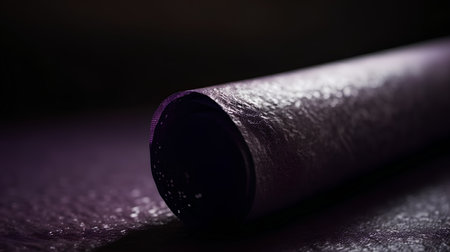 Roll of vinyl or plastic film on a dark background. Shallow depth of fieldの素材