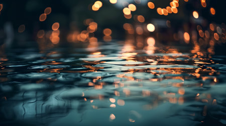 abstract background with bokeh lights and water ripples.の素材