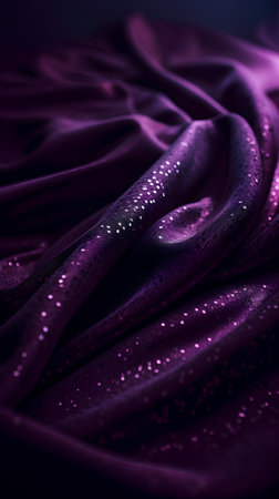 Purple satin fabric with sparkles close-up, abstract backgroundの素材