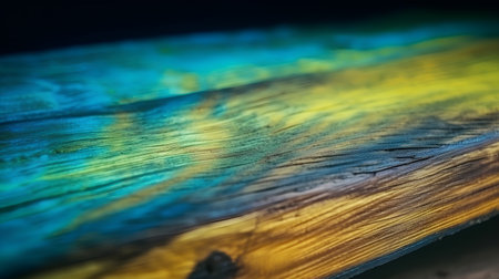 Macro shot of colorful wood texture with shallow depth of field.の素材