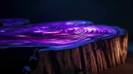 abstract background of purple light on a wooden surface close-upの素材