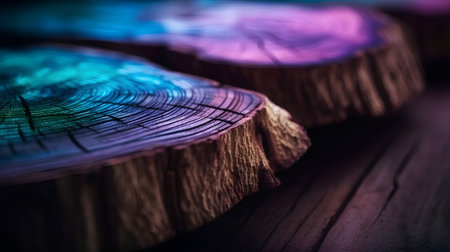 Wooden background, close-up of an old tree stump.の素材