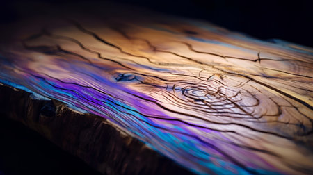 Wooden texture in the form of a wave with multi-colored patternsの素材