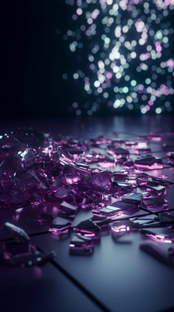 Broken glass on the floor. Abstract background. 3d renderingの素材