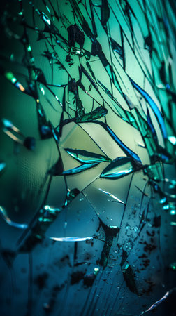 Broken glass in the form of a circle. Abstract background.の素材