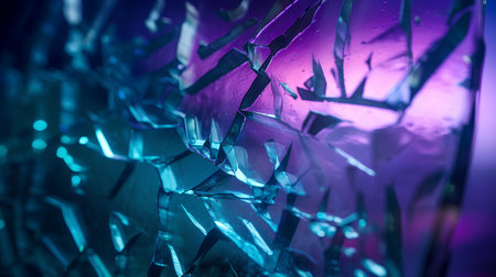 Broken glass close up. Abstract background. 3d rendering.の素材