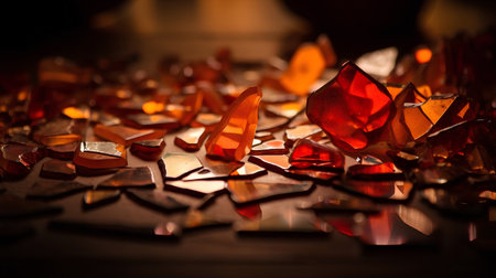 Amber crystal on a dark background. Selective focus. Shallow depth of fieldの素材