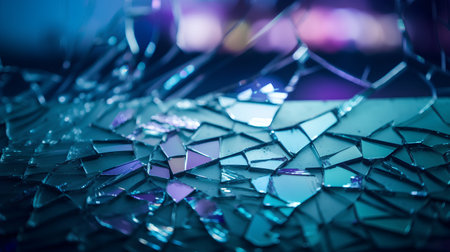 Broken glass on a dark background. Shallow depth of fieldの素材