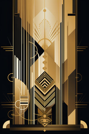 Abstract geometric background with gold elements. Vector illustration. Eps 10.の素材