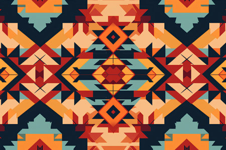 Ethnic boho seamless pattern. Tribal pattern. Folk motif. Textile rapport.の素材