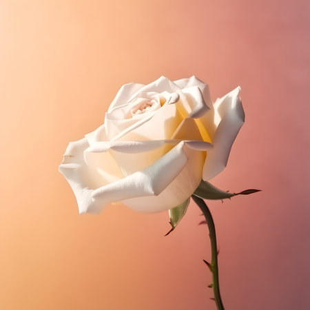 White rose on a pastel background. Close-up. Copy space.の素材