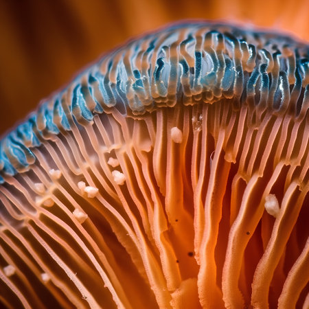 Macro shot of a forest mushroom, Chanterelleの素材