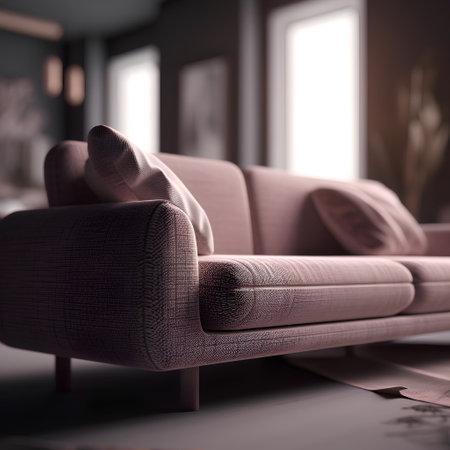 Sofa with pillows in modern interior. 3d renderingの素材