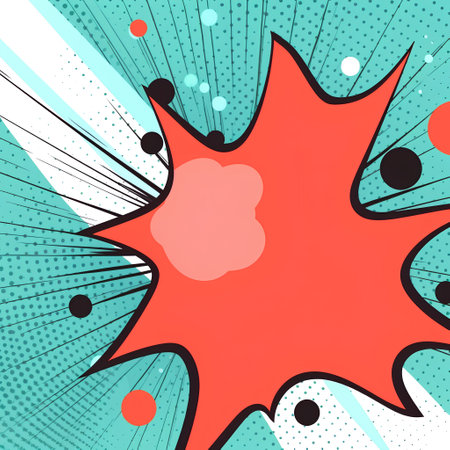 Comic book explosion background with halftone dots. Vector illustration.の素材