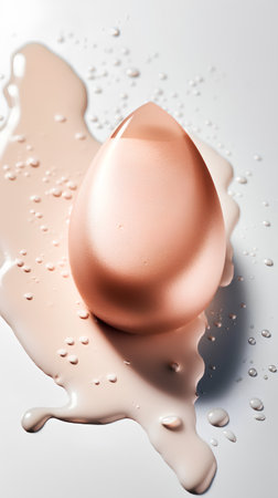 Creamy face mask with drops on white background. 3d renderingの素材
