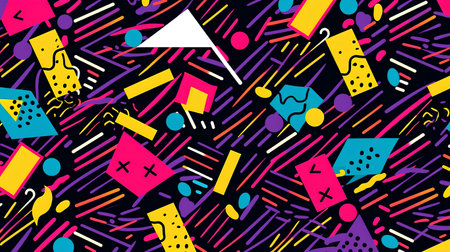 s. Fashion 80s-90s. Abstract colorful retro background. Vector Illustration.の素材