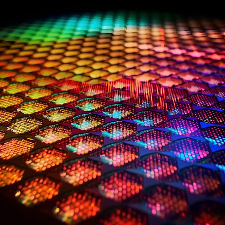 abstract background - close-up of a multicolor LED screenの素材